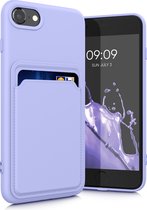kwmobile telefoonhoesje geschikt voor Apple iPhone SE (2022) / iPhone SE (2020) / iPhone 8 / iPhone 7 - Hoesje met pasjeshouder - TPU case in lavendel
