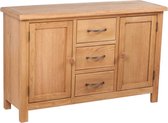 Decoways - Dressoir met 3 lades 110x33,5x70 cm massief eikenhout