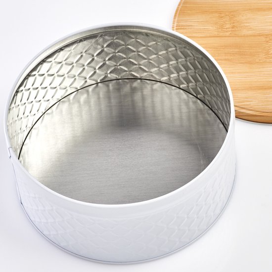 1x Boîtes de rangement / stock blanc 20 x 9,5 cm 3,8 litres - Zeller - Accessoires de cuisine - Accessoires de cuisine / décoration - Garder au frais - Stock / boîtes de rangement / stockage - Boîtes à gâteaux / bonbons