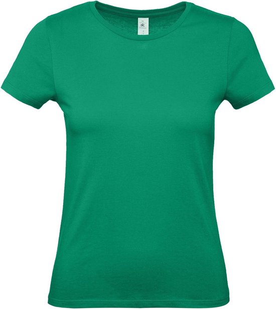 Groen basic t-shirt met ronde hals voor dames - katoen - 145 grams - groene shirts / kleding XL (42)