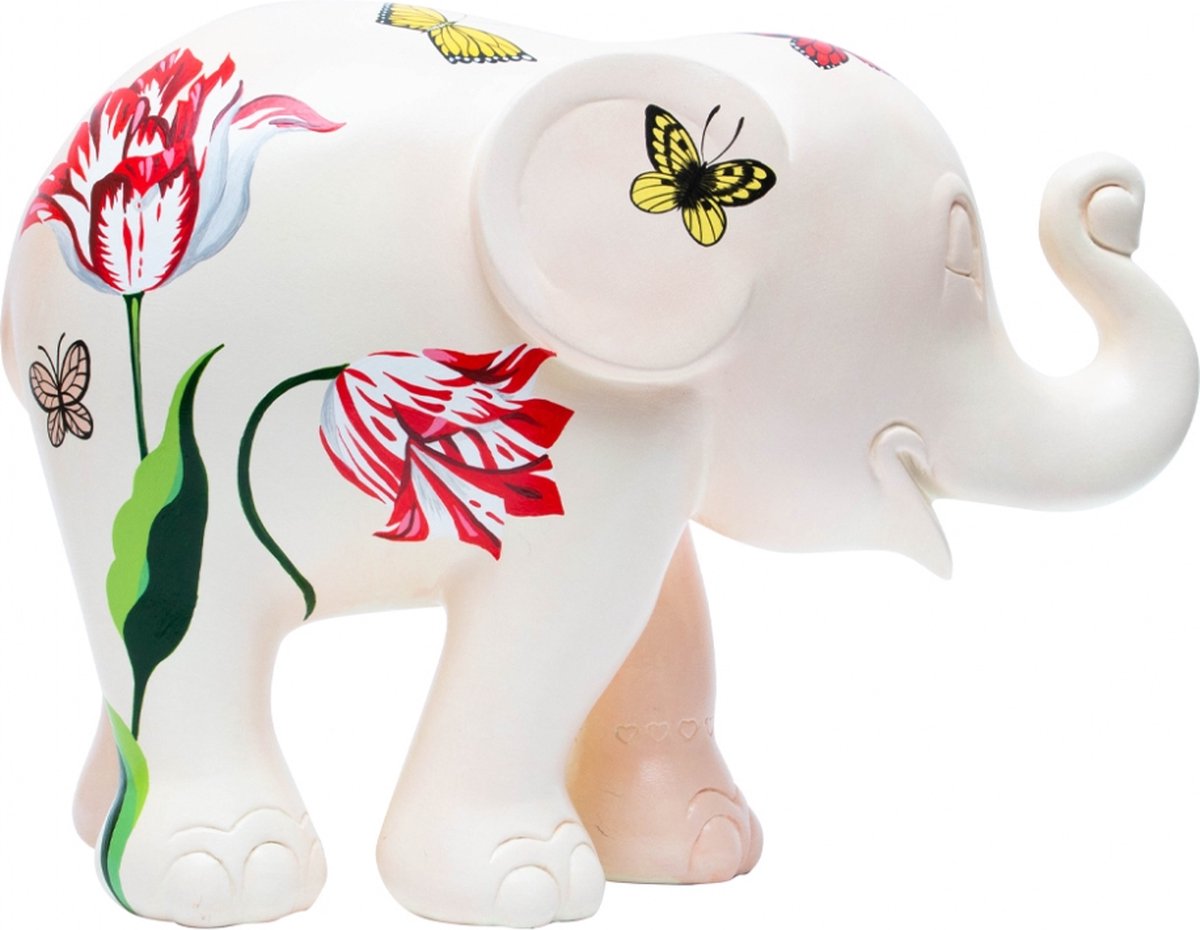 Elephant Parade - Tulip Forever - Handgemaakt Olifanten Beeldje - 15cm