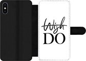 Bookcase Geschikt voor iPhone XS telefoonhoesje - Quotes - Spreuken - Wish do - Met vakjes - Wallet case met magneetsluiting