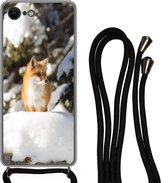 Coque avec cordon Adapté pour iPhone 7 - Renard - Neige - Arbre - Siliconen - Bandoulière - Coque arrière avec cordon - Coque téléphone avec cordon - Coque avec cordon
