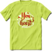 You Make My Heart Smile - Valentijn T-Shirt | Grappig Valentijnsdag Cadeautje voor Hem en Haar | Dames - Heren - Unisex | Kleding Cadeau | - Groen - L
