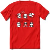Liefdes Panda's - Valentijn T-Shirt | Grappig Valentijnsdag Cadeautje voor Hem en Haar | Dames - Heren - Unisex | Kleding Cadeau | - Rood - S