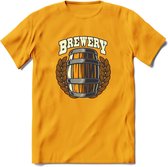 Beer Barrel T-Shirt | Bier Kleding | Feest | Drank | Grappig Verjaardag Cadeau | - Geel - M