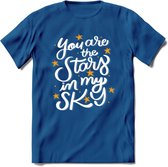 You Are The Stars In My Sky - Valentijn T-Shirt | Grappig Valentijnsdag Cadeautje voor Hem en Haar | Dames - Heren - Unisex | Kleding Cadeau | - Donker Blauw - S