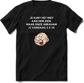 Je kunt het niet aan hem zien T-Shirt | Grappig Abraham 50 Jaar Verjaardag Kleding Cadeau | Dames – Heren - Zwart - XXL