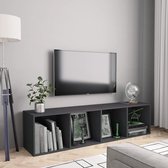 Decoways - Boekenkast/tv-meubel 143x30x36 cm grijs