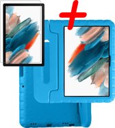 Samsung Galaxy Tab A8 Hoes Kinderhoes Met Screenprotector - Samsung Galaxy Tab A8 Screenprotector Glas - Kindvriendelijke Samsung Tab A8 Cover Kids Case Blauw
