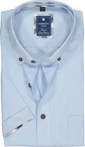 Redmond regular fit overhemd - korte mouw - Oxford - lichtblauw (contrast) - Strijkvriendelijk - Boordmaat: 49/50
