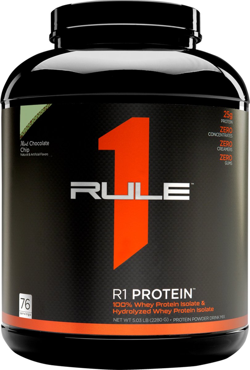 Rule1 R1 Protein Whey Isolate (5lbs) Mint Chocolate Chip - Eiwitten - Wei-eiwit isolaat