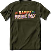 Pride Day | Pride T-Shirt | Grappig LHBTIQ+ / LGBTQ / Gay / Homo / Lesbi Cadeau Shirt | Dames - Heren - Unisex | Tshirt Kleding Kado | - Leger Groen - M