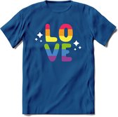 Love | Pride T-Shirt | Grappig LHBTIQ+ / LGBTQ / Gay / Homo / Lesbi Cadeau Shirt | Dames - Heren - Unisex | Tshirt Kleding Kado | - Donker Blauw - XL