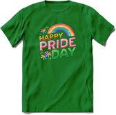 Pride Day | Pride T-Shirt | Grappig LHBTIQ+ / LGBTQ / Gay / Homo / Lesbi Cadeau Shirt | Dames - Heren - Unisex | Tshirt Kleding Kado | - Donker Groen - L