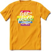 LGBT Power | Pride T-Shirt | Grappig LHBTIQ+ / LGBTQ / Gay / Homo / Lesbi Cadeau Shirt | Dames - Heren - Unisex | Tshirt Kleding Kado | - Geel - XL