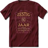 60 Jaar Legendarisch Gerijpt T-Shirt | Oud Roze - Ivoor | Grappig Verjaardag en Feest Cadeau Shirt | Dames - Heren - Unisex | Tshirt Kleding Kado | - Burgundy - S