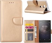 LuxeBass Hoesje geschikt voor Sony Xperia L2 - Bookcase Goud - portemonnee hoesje - telefoonhoes - gsm hoes - telefoonhoesjes