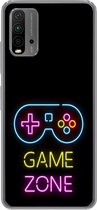 Geschikt voor Xiaomi Redmi 9T hoesje - Controller - Game - Neon - Zwart - Quotes - Game zone - Siliconen Telefoonhoesje