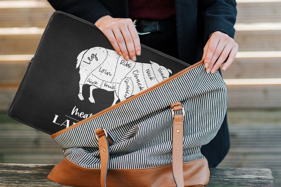 Housse pour ordinateur portable 15 pouces - Mouton - Cuisine - Boucherie - BBQ - Housse pour ordinateur portable - Cadeau pour femme