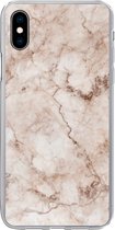 Coque iPhone Xs - Imprimé marbré - Luxe - Marron - Coque de téléphone en Siliconen -