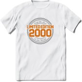 2000 Limited Edition Ring T-Shirt | Zilver - Goud | Grappig Verjaardag en Feest Cadeau Shirt | Dames - Heren - Unisex | Tshirt Kleding Kado | - Wit - M