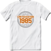 1985 Limited Edition Ring T-Shirt | Zilver - Goud | Grappig Verjaardag en Feest Cadeau Shirt | Dames - Heren - Unisex | Tshirt Kleding Kado | - Wit - L