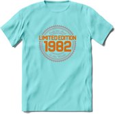 1982 Limited Edition Ring T-Shirt | Zilver - Goud | Grappig Verjaardag en Feest Cadeau Shirt | Dames - Heren - Unisex | Tshirt Kleding Kado | - Licht Blauw - S