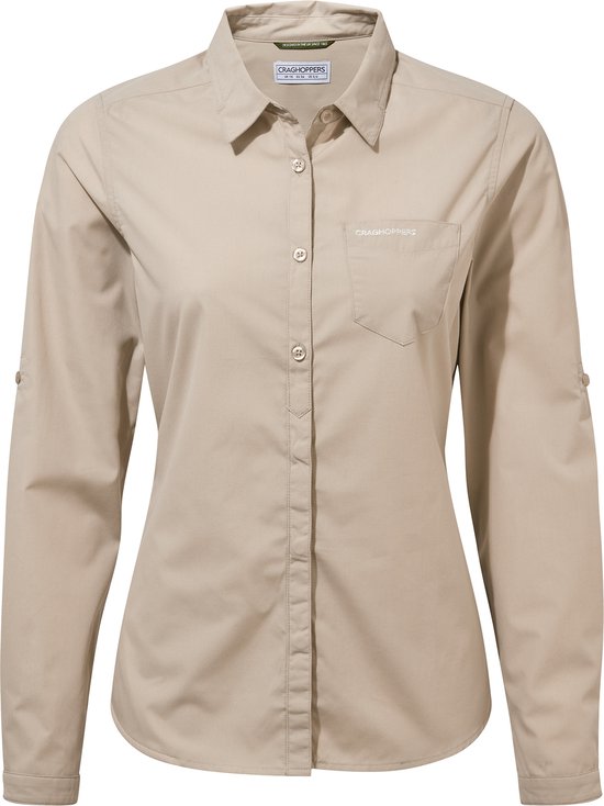 Craghoppers - UV blouse voor vrouwen - Lange mouwen - Kiwi - Rood/Geel - maat XS (36)