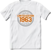1963 Limited Edition Ring T-Shirt | Zilver - Goud | Grappig Verjaardag en Feest Cadeau Shirt | Dames - Heren - Unisex | Tshirt Kleding Kado | - Wit - M