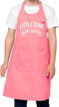 Little star in the kitchen keukenschort roze voor jongens en meisjes  - Keukenschort kinderen/ kinder schort