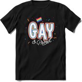 Gay | Pride T-Shirt | Grappig LHBTIQ+ / LGBTQ / Gay / Homo / Lesbi Cadeau Shirt | Dames - Heren - Unisex | Tshirt Kleding Kado | - Zwart - M