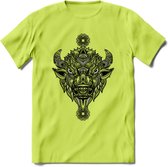 Bizon - Dieren Mandala T-Shirt | Grijs | Grappig Verjaardag Zentangle Dierenkop Cadeau Shirt | Dames - Heren - Unisex | Wildlife Tshirt Kleding Kado | - Groen - S