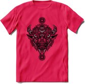 Bizon - Dieren Mandala T-Shirt | Grijs | Grappig Verjaardag Zentangle Dierenkop Cadeau Shirt | Dames - Heren - Unisex | Wildlife Tshirt Kleding Kado | - Roze - L