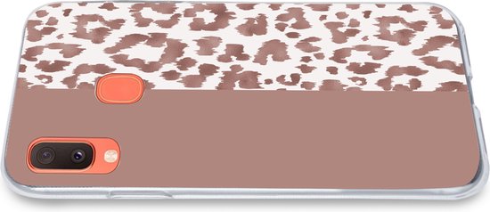 Coque Samsung Galaxy A20e - Animal Print - Rose - Animaux - Coque de téléphone en Siliconen