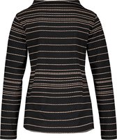 TAIFUN Dames Longsleeve met wijde opstaande kraag Schwarz gemustert-40