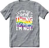 Lets Get Things Straight | Pride T-Shirt | Grappig LHBTIQ+ / LGBTQ / Gay / Homo / Lesbi Cadeau Shirt | Dames - Heren - Unisex | Tshirt Kleding Kado | - Donker Grijs - Gemaleerd - S