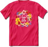 Love Is Love | Pride T-Shirt | Grappig LHBTIQ+ / LGBTQ / Gay / Homo / Lesbi Cadeau Shirt | Dames - Heren - Unisex | Tshirt Kleding Kado | - Roze - M