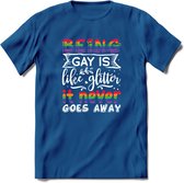 Gay Glitter | Pride T-Shirt | Grappig LHBTIQ+ / LGBTQ / Gay / Homo / Lesbi Cadeau Shirt | Dames - Heren - Unisex | Tshirt Kleding Kado | - Donker Blauw - L