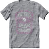 20 Jaar Legendarisch Gerijpt T-Shirt | Roze - Grijs | Grappig Verjaardag en Feest Cadeau Shirt | Dames - Heren - Unisex | Tshirt Kleding Kado | - Donker Grijs - Gemaleerd - S