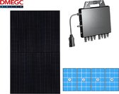 Pakket - 4 stuks DMEGC 330wp zonnepanelen met APSystems QS1 micro omvormer en monitoring per paneel - Schuin dak portrait 1 rij