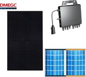 Pakket - 4 stuks DMEGC 330wp zonnepanelen met APSystems QS1 micro omvormer en monitoring per paneel - Plat dak oost/west Landscape 2 rijen