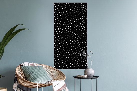 Stickers muraux - Feuille autocollante - Pois - Zwart - Wit - 40x80 cm - Feuille adhésive - Stickers muraux chambre enfant - Papier peint autocollant - Papier peint autocollant - Feuille autocollante
