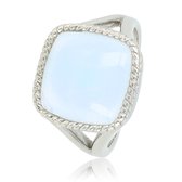 My Bendel - Zegelring zilver met White Quartz kristal steen - Ring zilver met White Quartz kristal steen - Met luxe cadeauverpakking