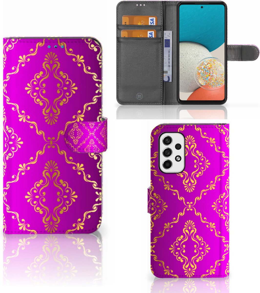 Wallet Case Samsung Galaxy A53 Barok Roze