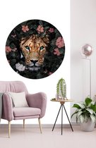 Behangcirkel Jungle lioness | ⌀ 100 cm | Wandecoratie | Wandcirkel