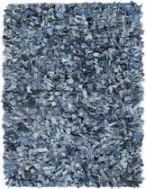 vidaXL Tapijt shaggy hoogpolig 80x160 cm denim blauw