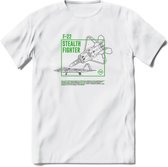 F-22 Vliegtuig T-Shirt | Unisex leger Kleding | Dames - Heren Straaljager shirt | Army F16 | Grappig bouwpakket Cadeau | - Wit - L