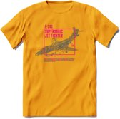 F-101 Vliegtuig T-Shirt | Unisex leger Kleding | Dames - Heren Straaljager shirt | Army F16 | Grappig bouwpakket Cadeau | - Geel - L