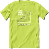 AV-8B Vliegtuig T-Shirt | Unisex leger Kleding | Dames - Heren Straaljager shirt | Army F16 | Grappig bouwpakket Cadeau | - Groen - 3XL